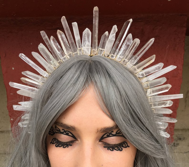 Natural crystal crown headband Pure Ember