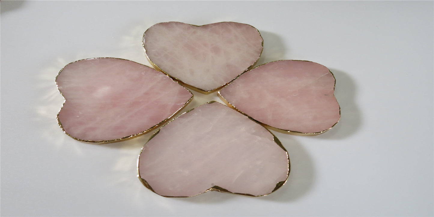 Natural hibiscus powder crystal coaster single or set of 4 Pure Ember