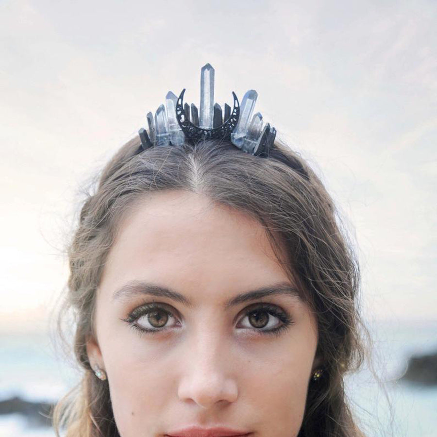 Handmade natural crystal crown headband Pure Ember