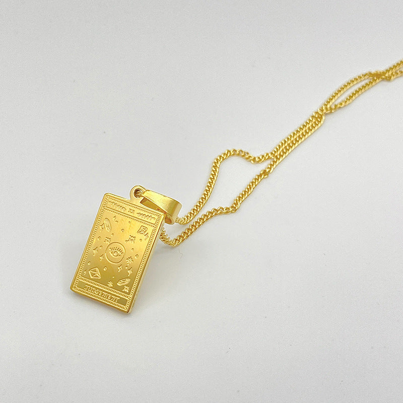Tarot Pendant Necklace Stainless Steel Pure Ember hermit