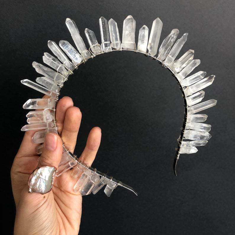 Natural crystal crown headband Pure Ember