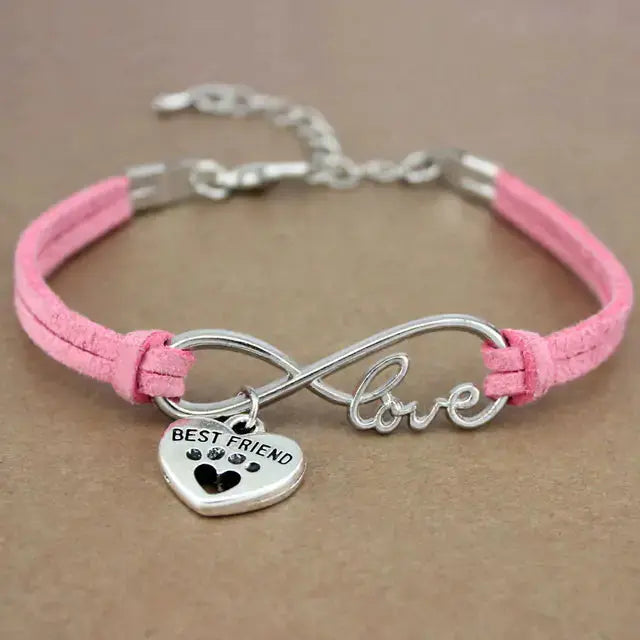 Rope Bracelet With Charms light pink
