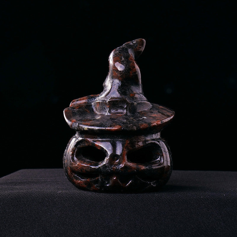 Natural Crystal Halloween Decorative Carving Ornament Pure Ember