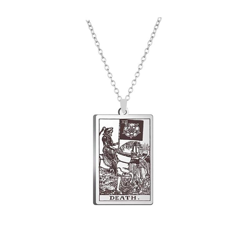 Alloy Electroplated Tarot Necklace Pure Ember death card