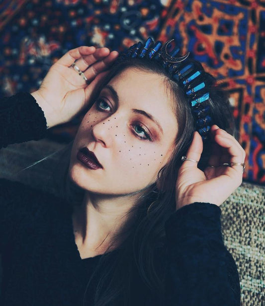 Natural Black Crystal Crown Pure Ember