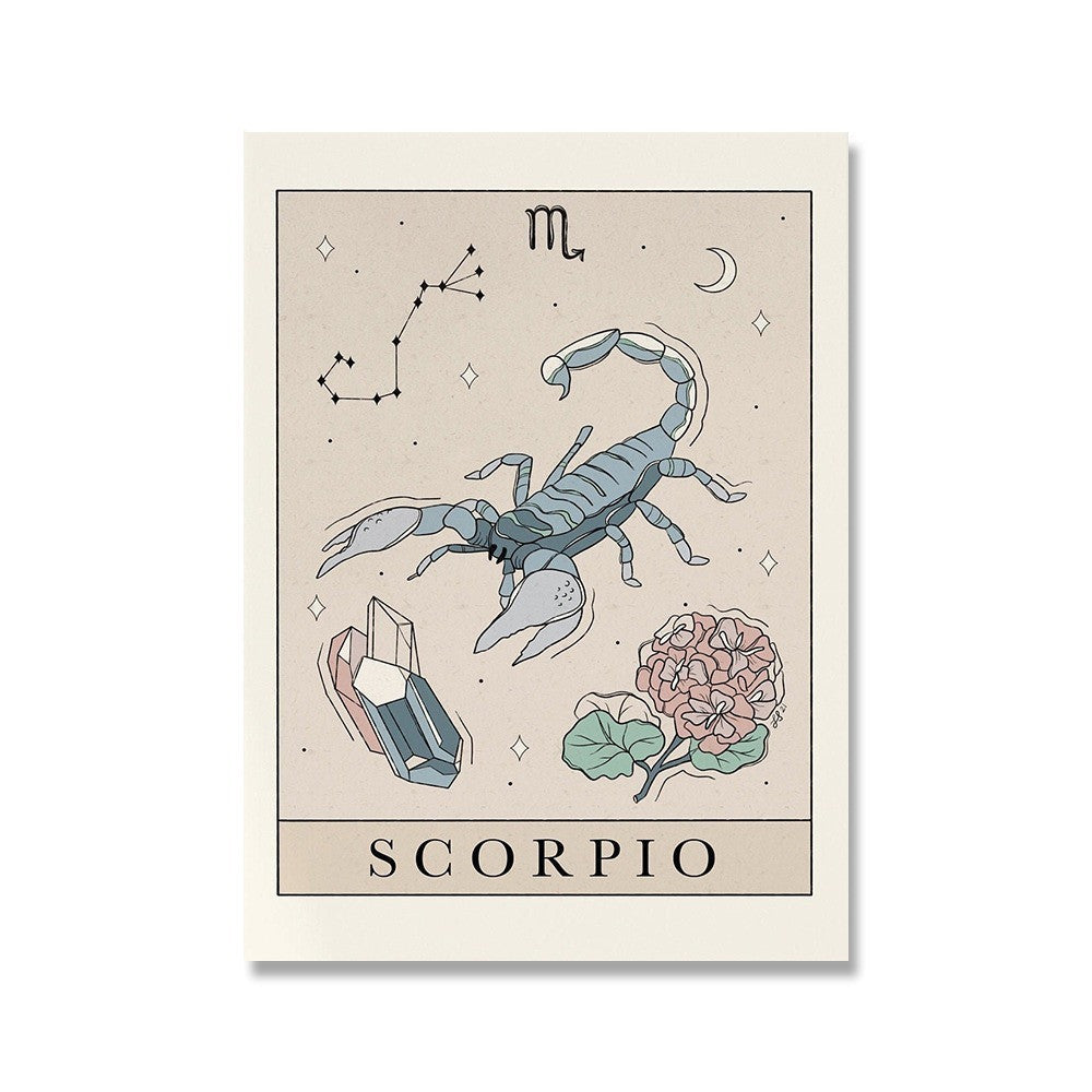 Zodiac Canvas Painting Poster Constellation Pure Ember