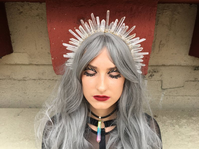 Natural crystal crown headband Pure Ember