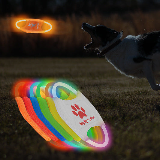 Dog Flying Discs Light Glowing LED LuminousTrainning Interactive Toys Game Flying Discs Dog Toy Pet Dog Accessories Pet Products Pure Ember