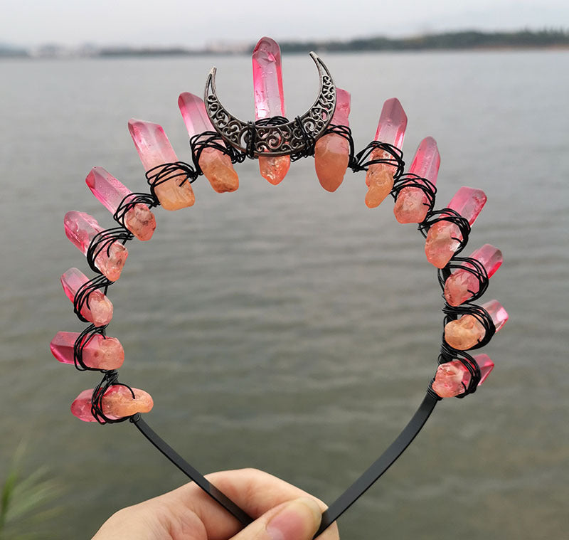 Natural Crystal Electroplating Frosted Crystal Witch Crown Pure Ember