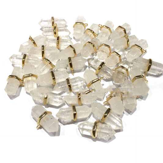 Natural Clear Quartz Crystal Hexagon Pendant Only Pure Ember