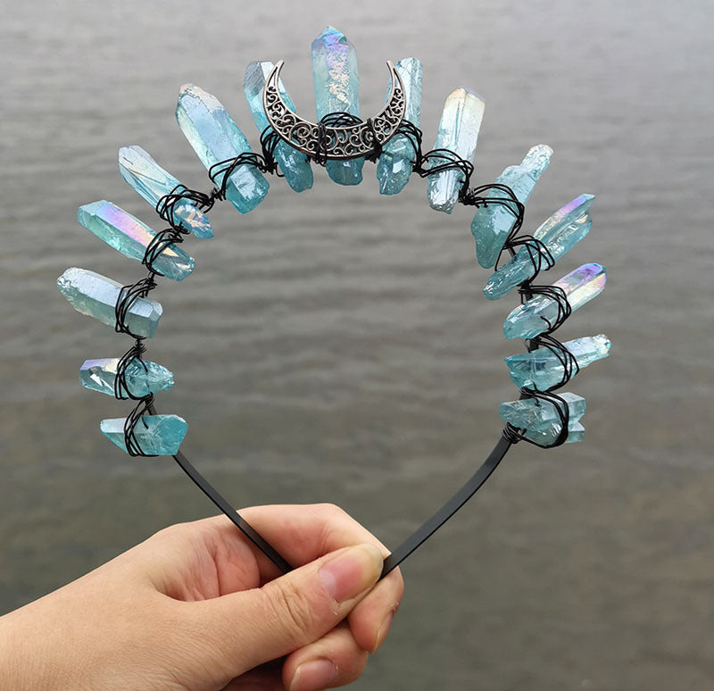 Natural Crystal Electroplating Frosted Crystal Witch Crown Pure Ember