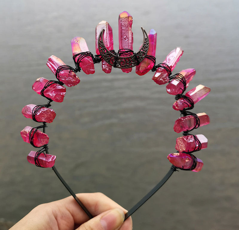 Natural Crystal Electroplating Frosted Crystal Witch Crown Pure Ember
