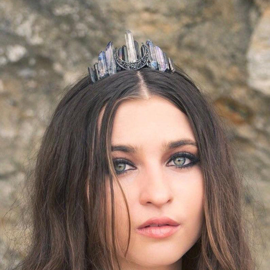 Handmade natural crystal crown headband Pure Ember