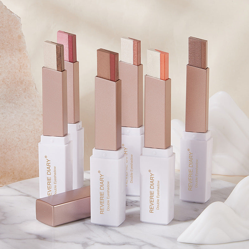Lazy Eyeshadow Stick Gradient Shimmer Double Colour Pen Waterproof Pure Ember