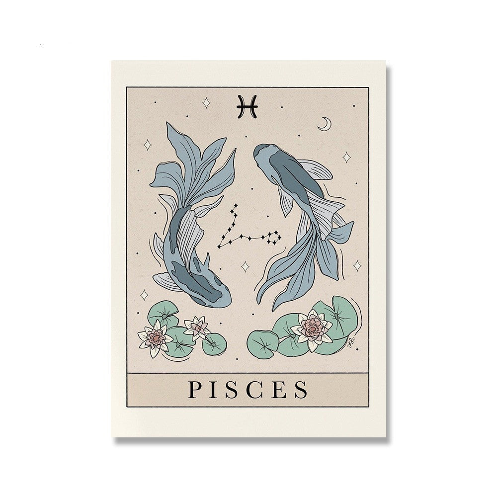 Zodiac Canvas Painting Poster Constellation Pure Ember
