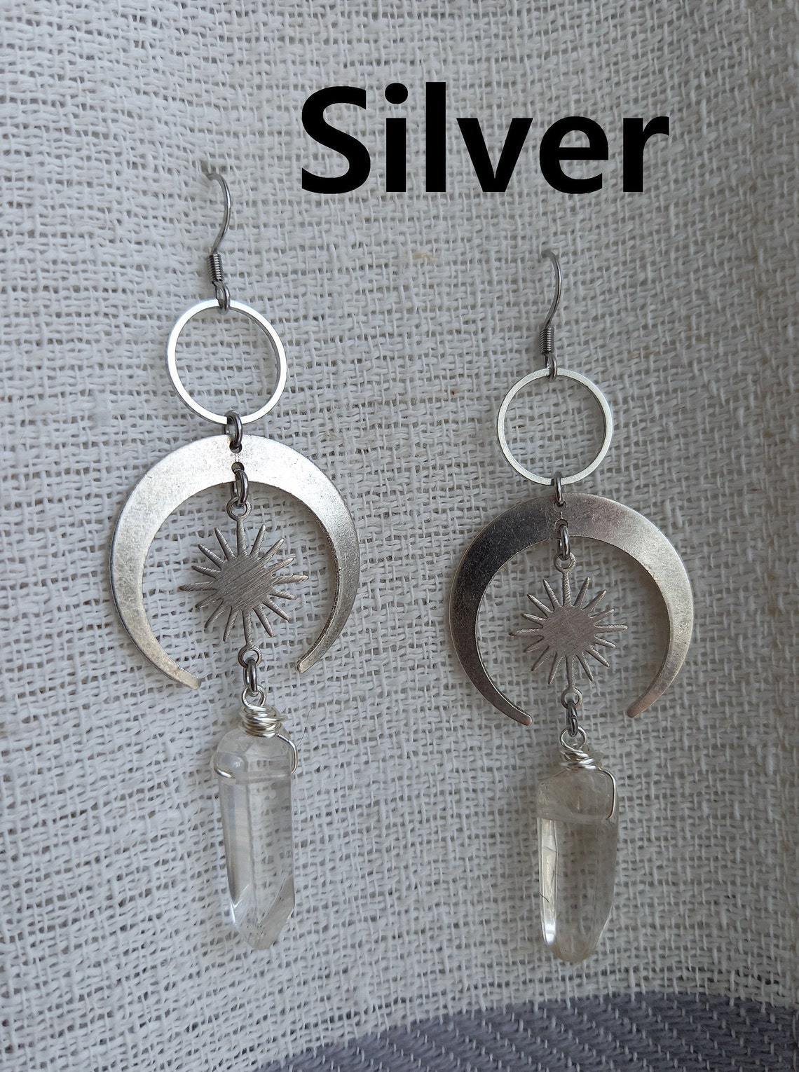 Women's Natural Crystal Hexagon Post Earrings Pure Ember