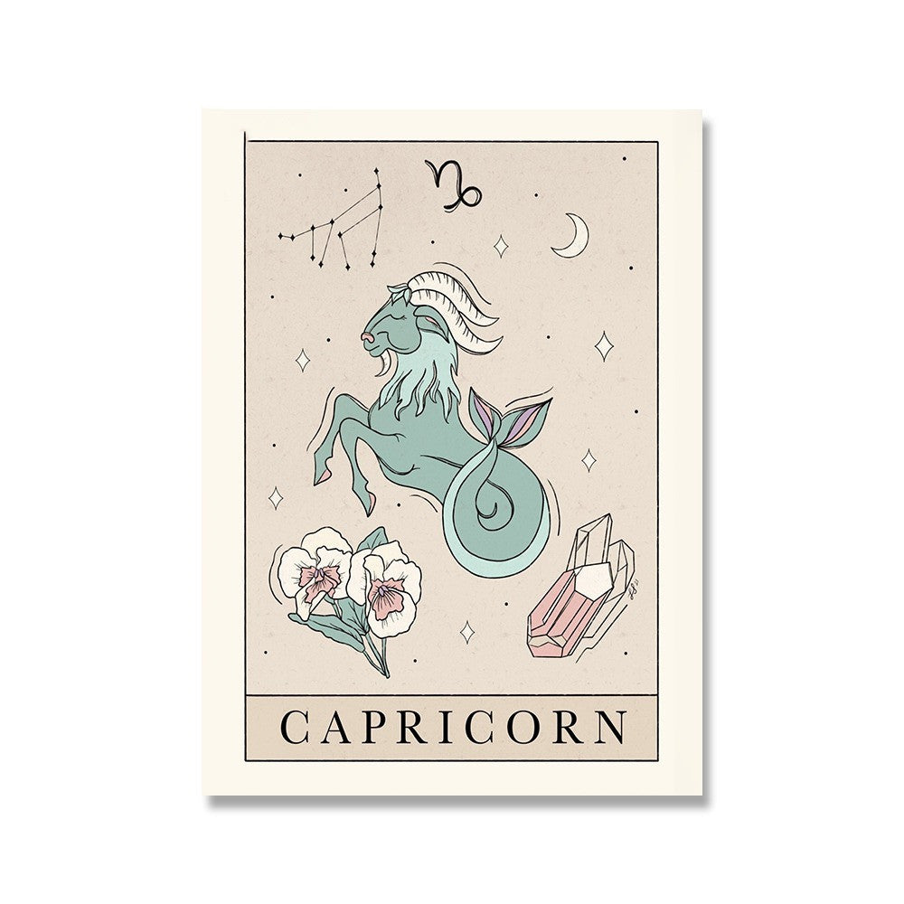 Zodiac Canvas Painting Poster Constellation Pure Ember