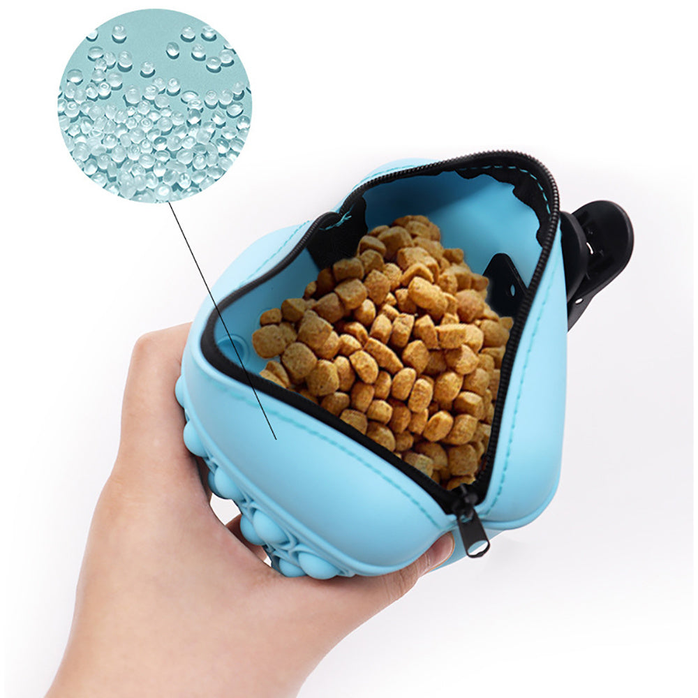Bag Silicone Feed Dogs Treat Pouch Pet Training Bag Bundle Pocket Waist Pack Pet Portable Dog Training Waist Bag Treat Snack Bait Dogs Soft Washable Outdoor Feed Storage Pouch Food Reward Silica Bags Pure Ember