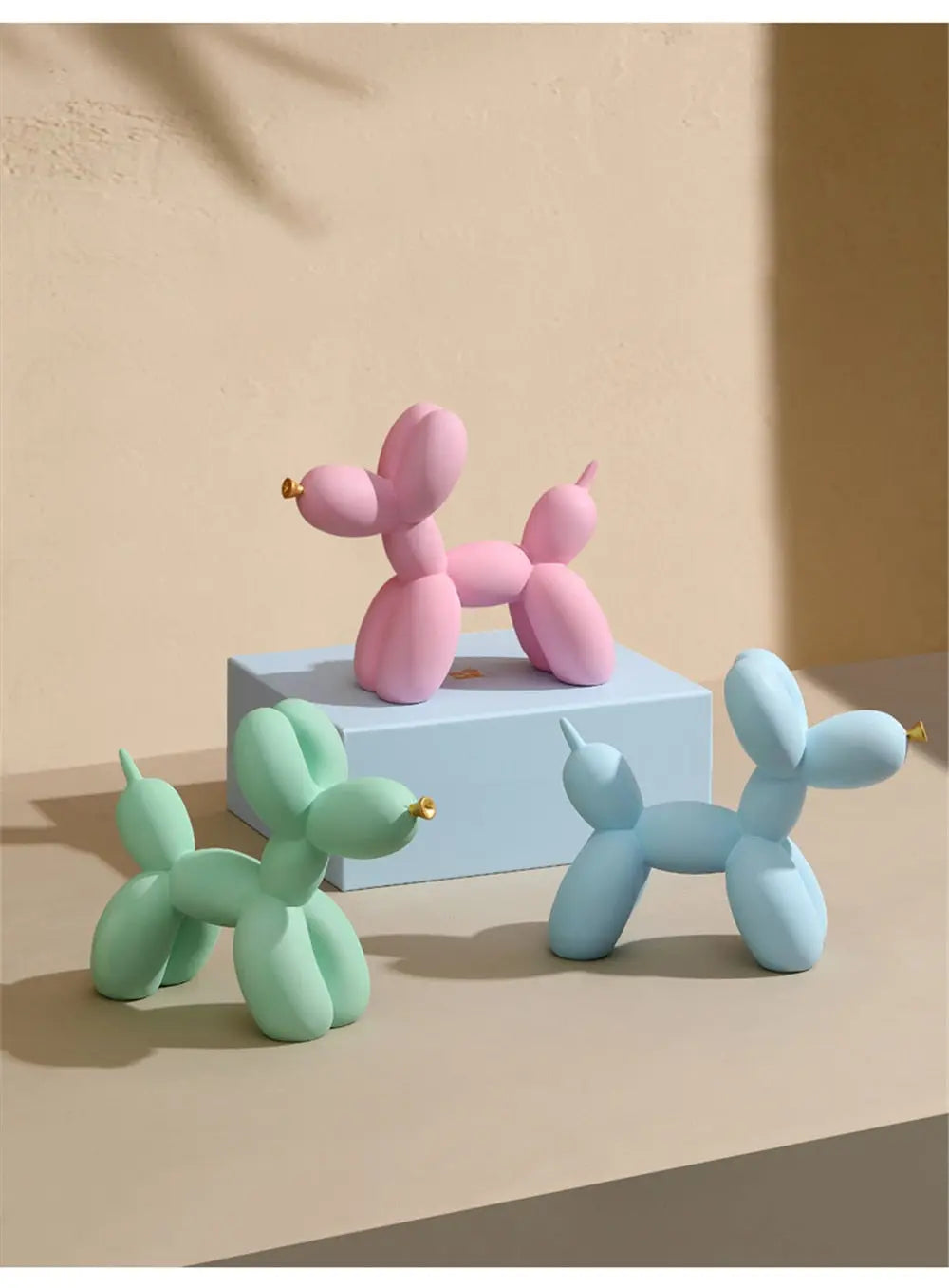 Matte Balloon Dogs pink green blue