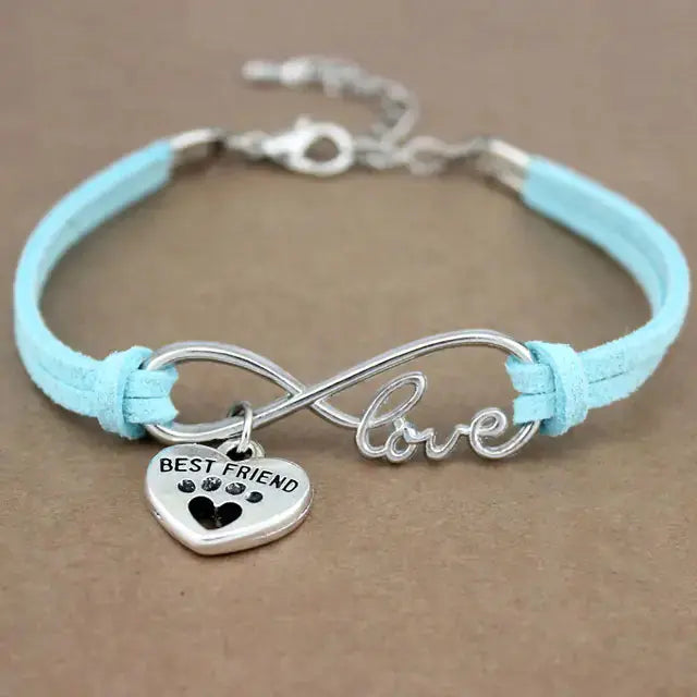 Rope Bracelet With Charms light blue