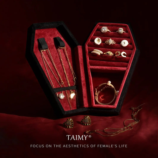 Gothic Velvet Coffin Jewelry Box