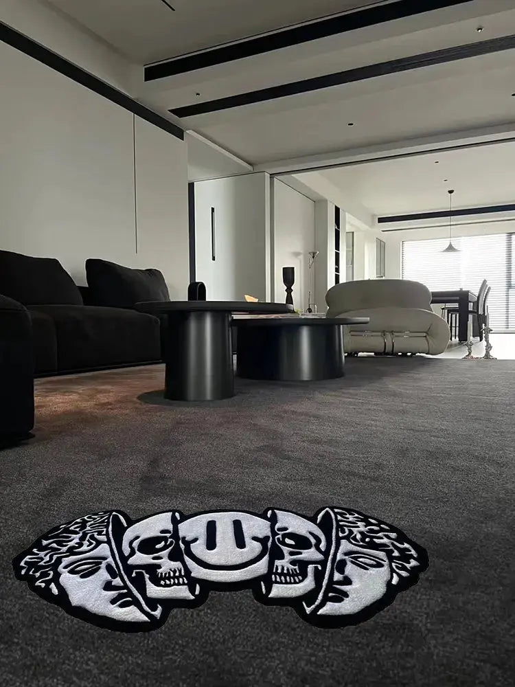 Creative Carpet Smiling Face Skull Rug