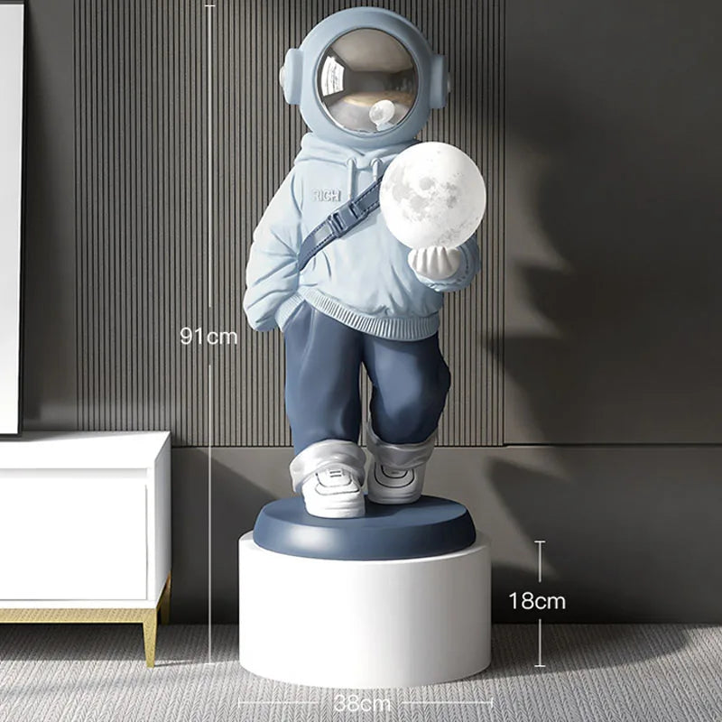 Large Astronaut Statue Floor Ornament Moon Sensor Lamp space boy kids lamp with stand