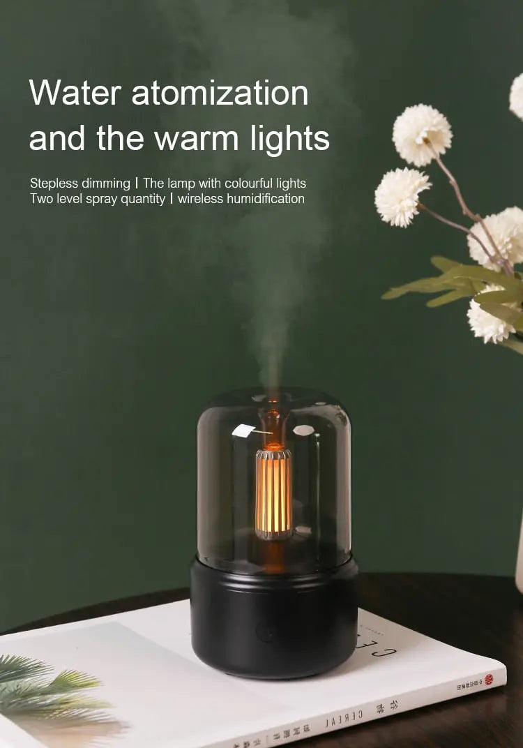 Portable Aroma Diffuser USB Air Humidifier Essential Oil Night Light - Pure Ember