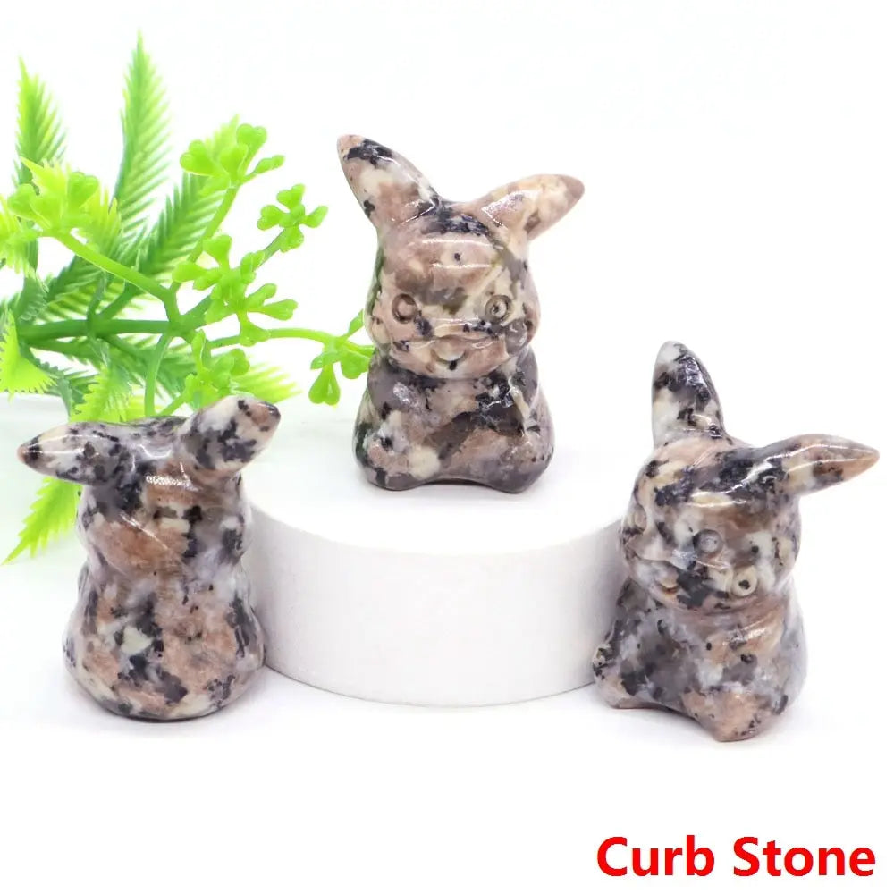40mm Cute PICACHO Cartoon Natural Crystals