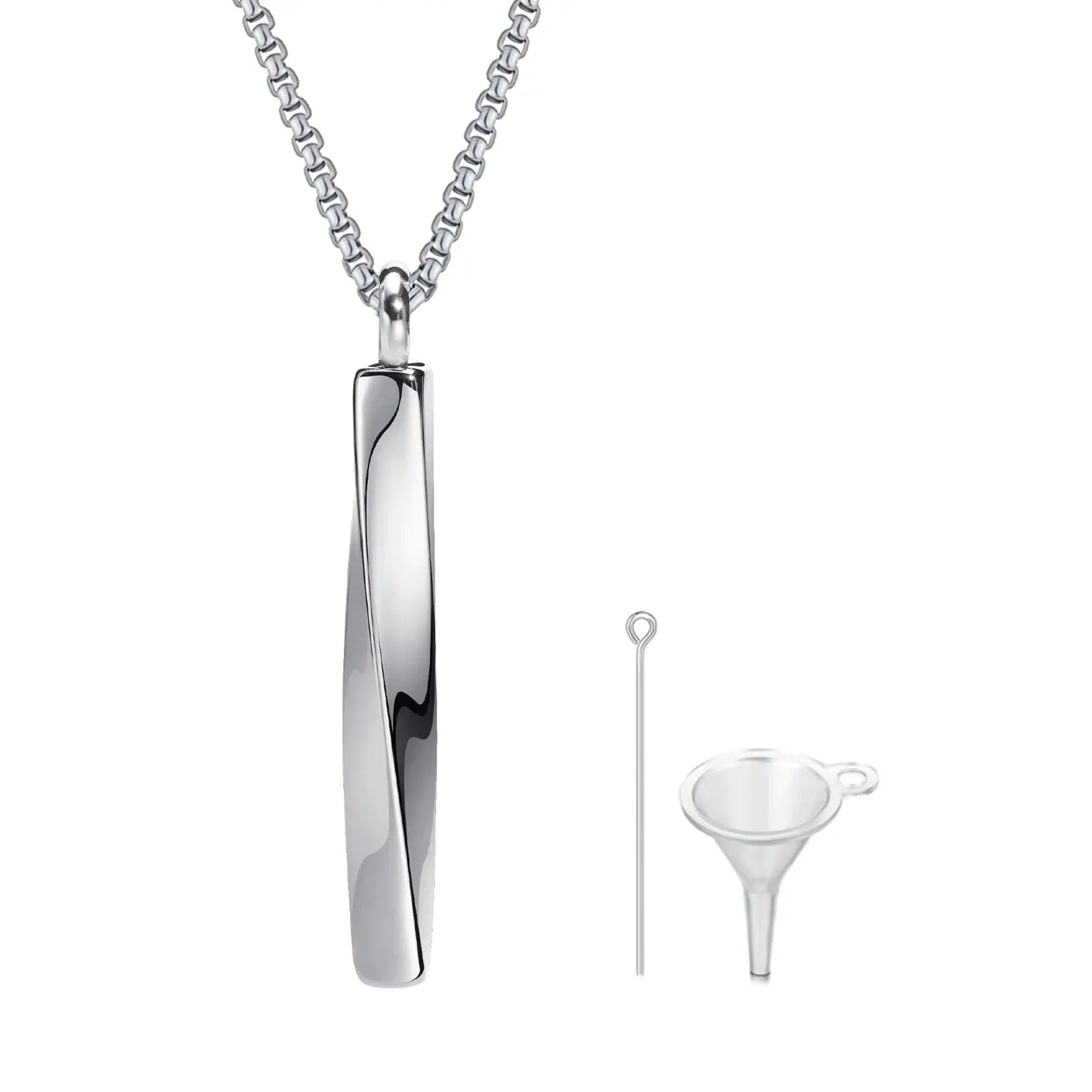 Mobius Bar Pendant Necklaces Cremation Ashes Urn Necklace