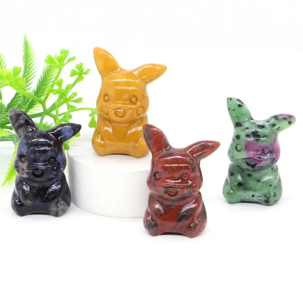 40mm Cute PICACHO Cartoon Natural Crystals
