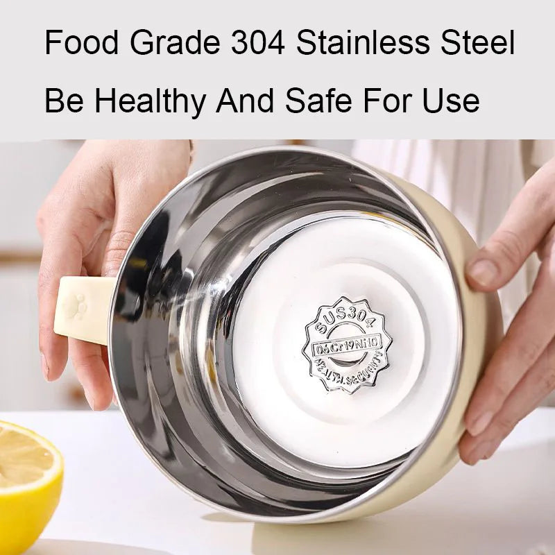 Interior of Instant Noodles Ramens Bowl made from food-grade 304 stainless steel, ensuring safe and healthy dining.