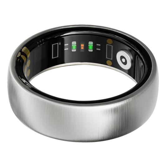 oura smart ring Smart ring with digital display on a white background