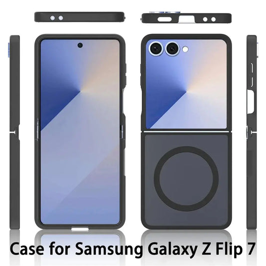 Case for Samsung Galaxy Z Flip 7 with front and back views on a white background