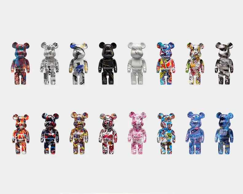 Nordic Bearbrick Bear Statues and Sculptures Graffiti Ornaments