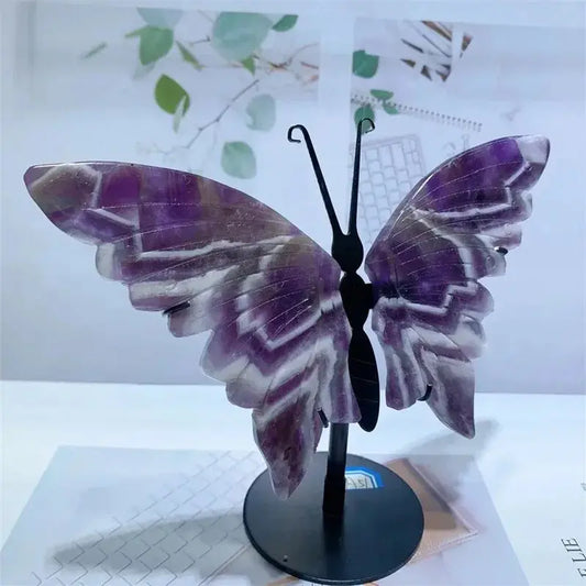 Natural Dream Amethyst Butterfly Wings Crystal With Stand