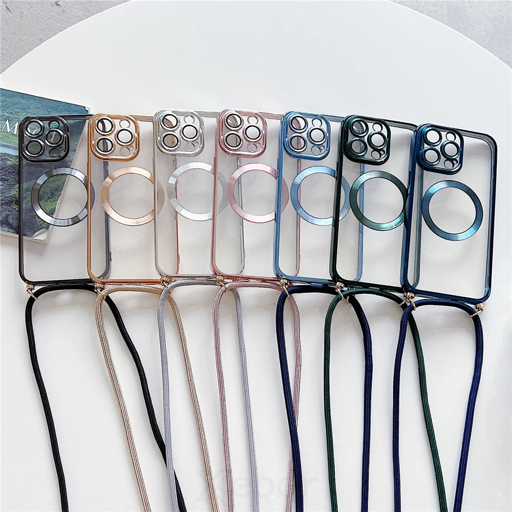 Row of phone case backings in various colors on a white background