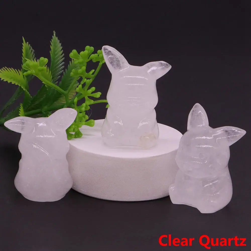 40mm Cute PICACHO Cartoon Natural Crystals