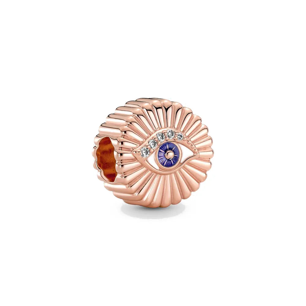 Egyptian charm bead Stirling silver pandora dupe gifts for her evil eye rose gold