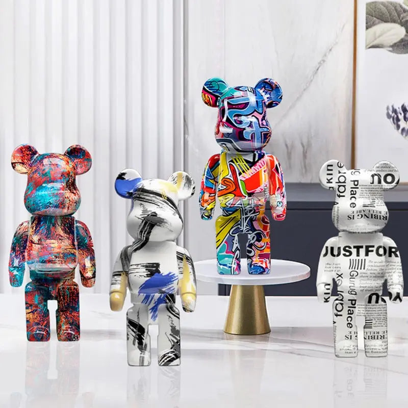 Nordic Bearbrick Bear Statues and Sculptures Graffiti Ornaments