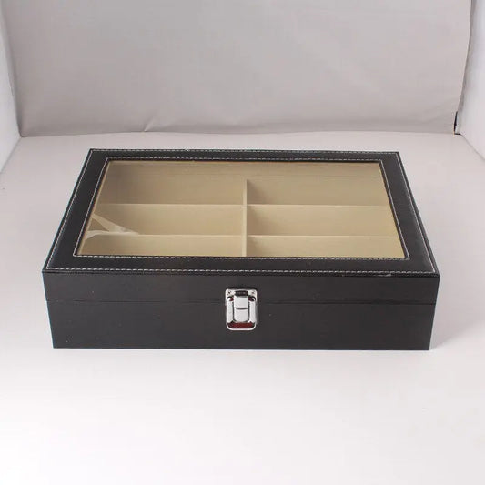 PU Leather 8-Pair Eyeglass Sunglasses Storage Organizer