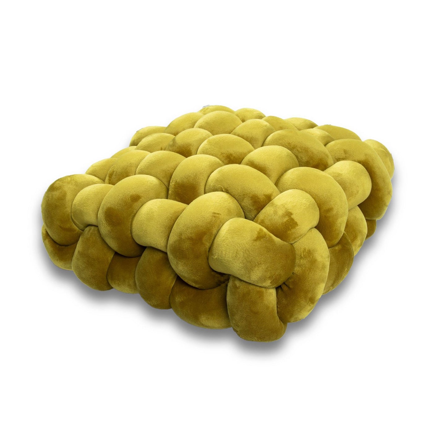 Yellow Green Soft Hand-woven Knotted Cushion