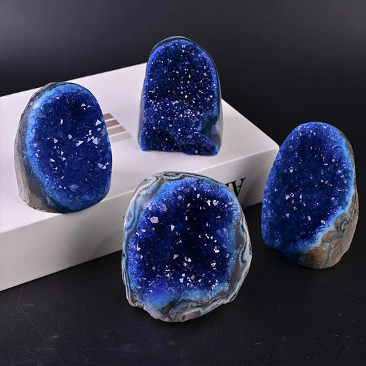 four blue cluster crystals
