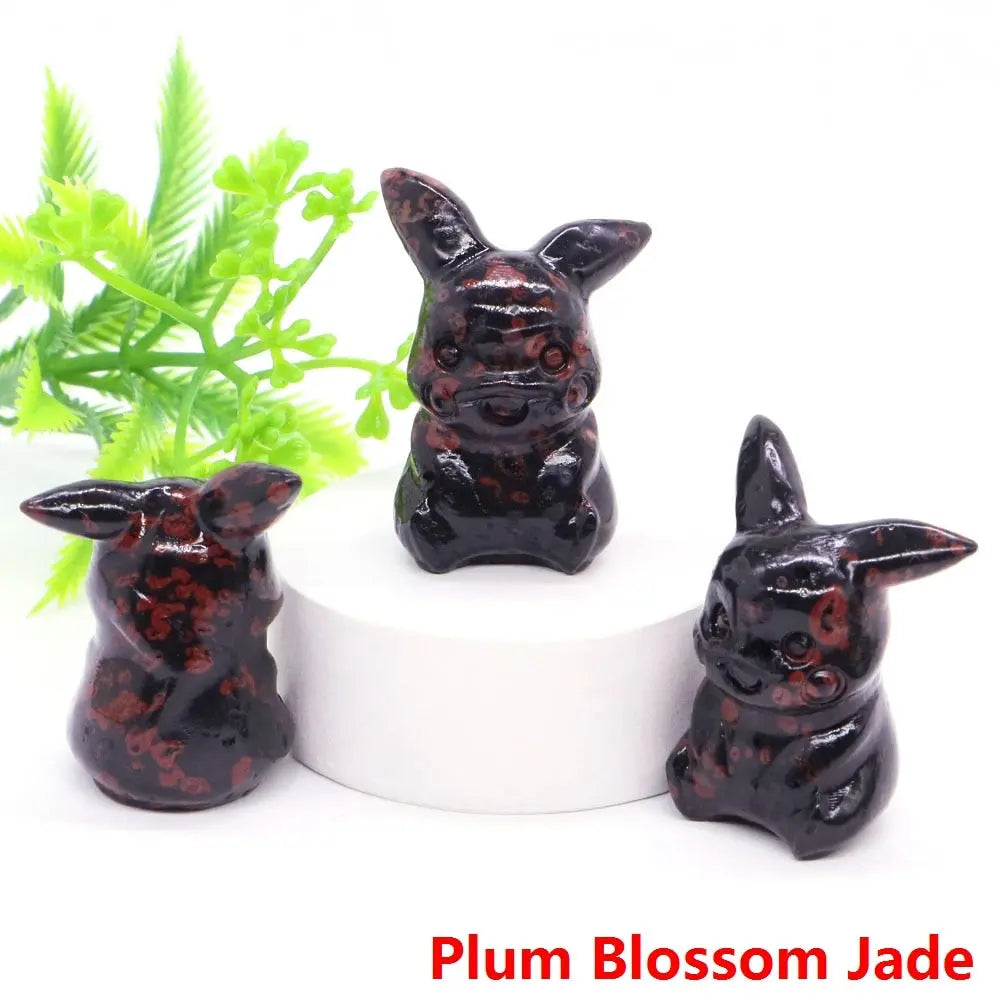 40mm Cute PICACHO Cartoon Natural Crystals