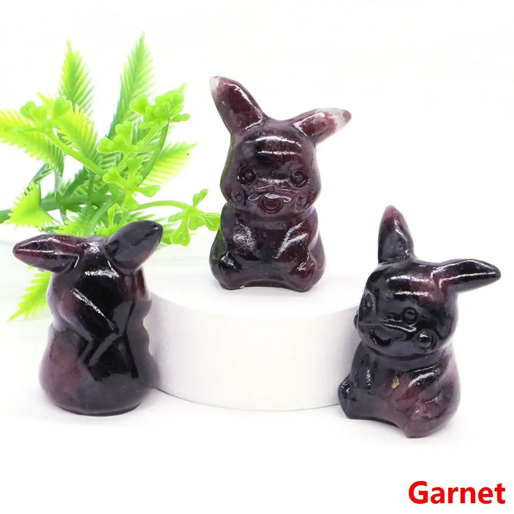 40mm Cute PICACHO Cartoon Natural Crystals