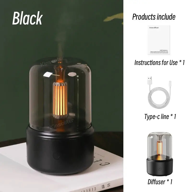 Portable Aroma Diffuser USB Air Humidifier Essential Oil Night Light - Pure Ember