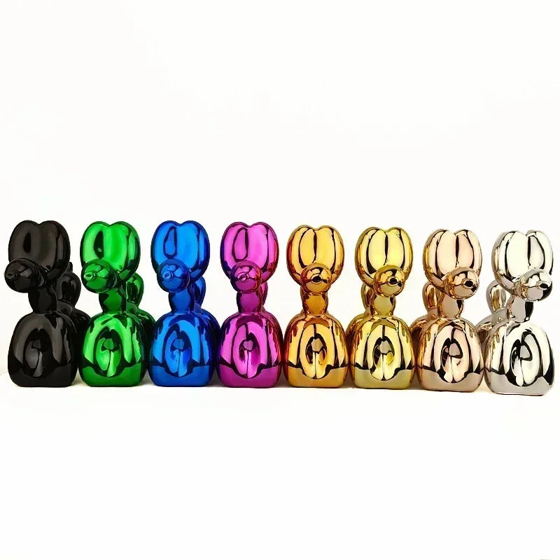 Set of colorful tulip-shaped perfume bottles on a white background