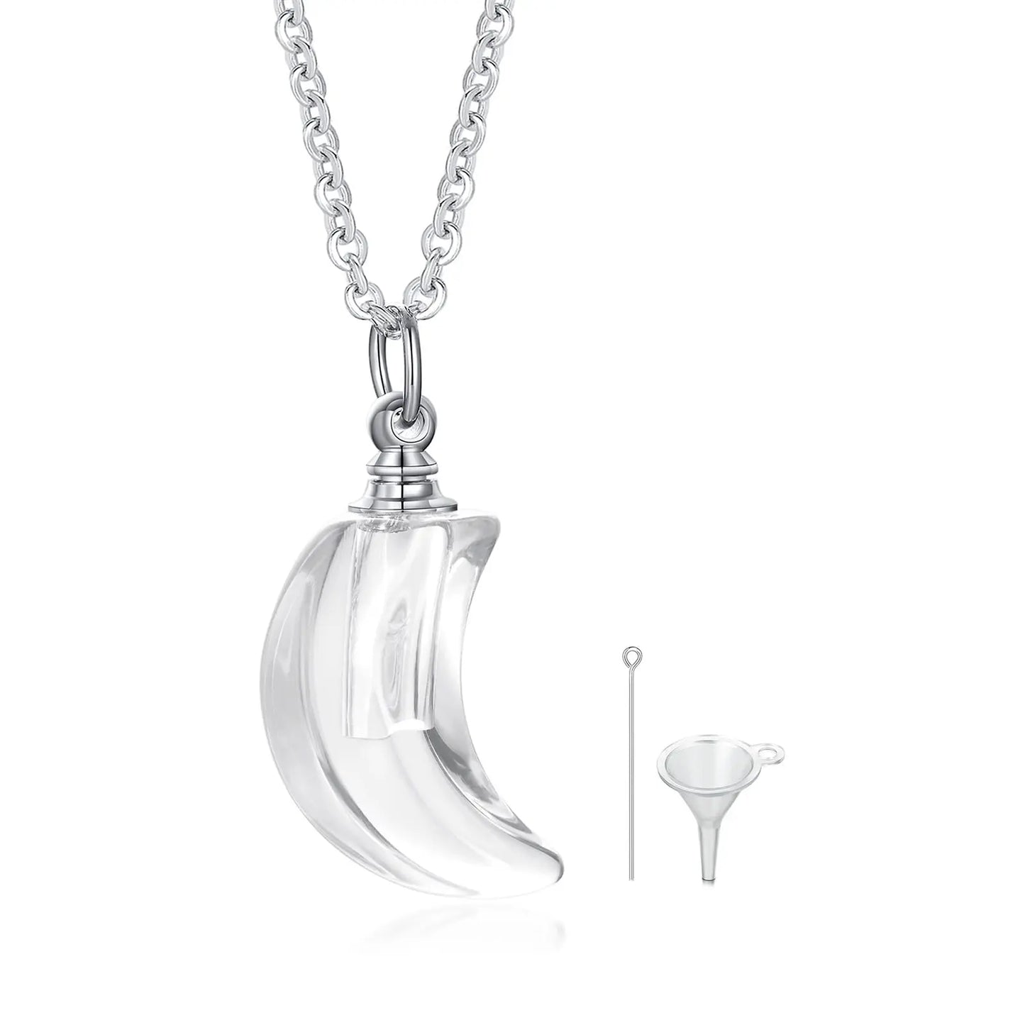 clear moon Glass Urn Necklace Pendant for Ashes Teardrop Pendant