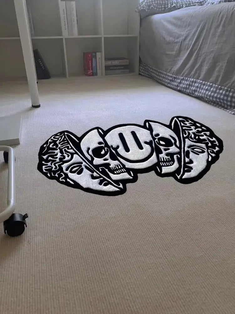 Creative Carpet Smiling Face Skull Rug