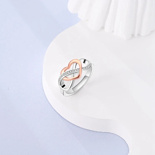 925 Sterling Silver Infinite Love Ring Original Luxury Design Zircon